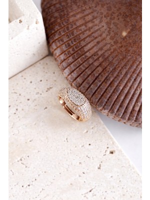 Deesse Latelier GOLD TAŞLI OVAL YÜZÜK