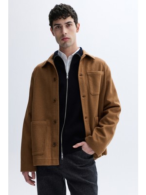 Yün Karışımlı Casual Ceket