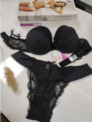 Sofun Sütyen Takımı Siyah Zebra Desenli