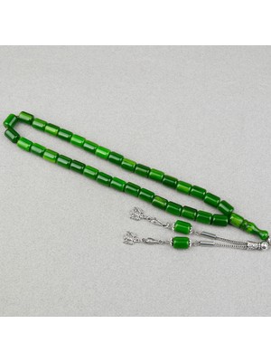 Lapisdo Katalin Çubuk Alpaka Püsküllü Kapsül Kesim 9X13MM Tesbih - Yeşil