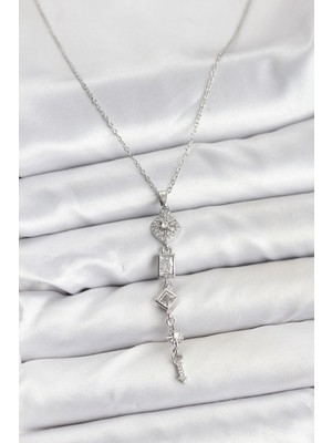 Tp Buğz 316L Çelik Zincir Gümüş Renk Kutup Yıldızı Enerji Model Kadın Y Kolye