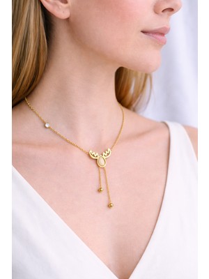 Yush Aksesuar Geyik Figürlü Çelik Kolye