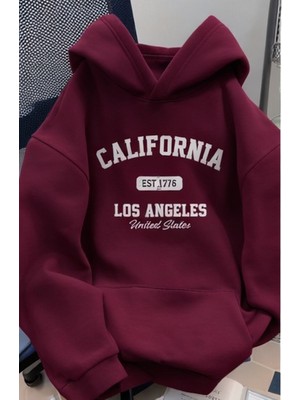 California Baskılı 3 Iplik Oversize Sweatshırt