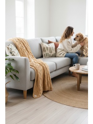 Miespiga Serenita Saç Örgü Triko Battaniye Koltuk Şalı