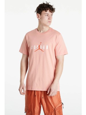 Nike Jordan Air Stretch Short Sleeve Tee Mens T-Shirt Erkek Günlük Tişört Somon