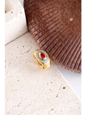 Deesse Latelier GOLD AKİK TAŞLI YÜZÜK