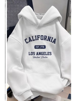 California Baskılı 3 Iplik Oversize Sweatshırt