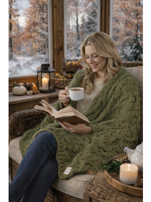 Miespiga Serenita Saç Örgü Triko Battaniye Koltuk Şalı