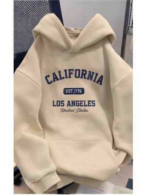 California Baskılı 3 Iplik Oversize Sweatshırt