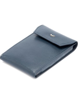 Tergan  Lacivert Hakiki Deri Unisex Kredi Kartlık - S1KK00001193-H86