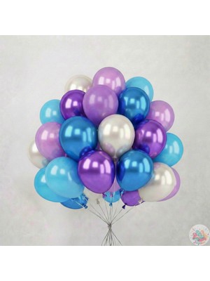 Joyane Metalik Mavi Mor Lavanta Inci Beyazı Balon Seti 25’li 11 Inç | Parti & Doğum Günü