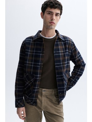 Mudo Ekoseli Yün Karışımlı Casual Ceket