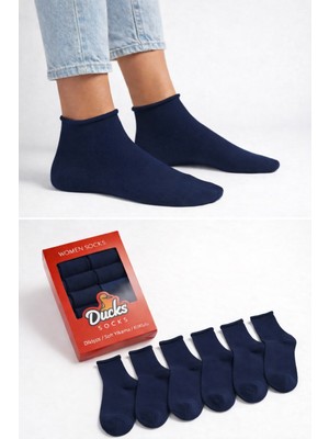 Ducks Socks Kadın 6'lı Pamuklu Kutulu Lastiksiz Dikişsiz Iz Bırakmaz Kısa Konç Sıkmayan Çorap