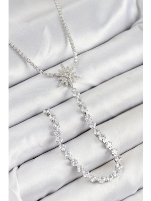 Tp Buğz Pirinç Zirkon Taşlı Kutup Yıldızı Model Gold Renk Y Kolye