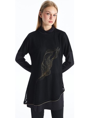 Lc Waikiki Yeni Sezon Dik Yaka Baskılı Uzun Kollu Kadın Tesettür Mayo Takımı