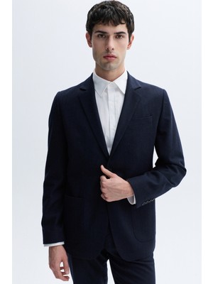 Mudo Yün Karışımlı Çizgili Blazer Ceket