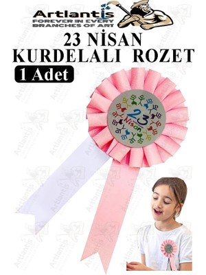 Artlantis 23 Nisan Kurdelalı Rozet 1 Adet Yaka Rozeti Çocuk Bayram Etkinlik 15 cm