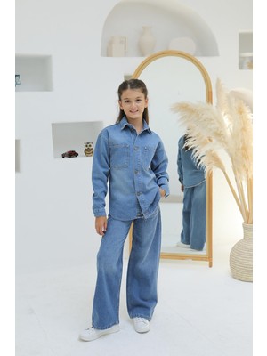 Mutlu Kids Taşlı Kız Kot Pantolon