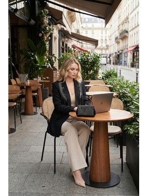 Lela Slim Fit Şal Detaylı Kruvaze Yaka Ceket Bayan Ceket 6927665