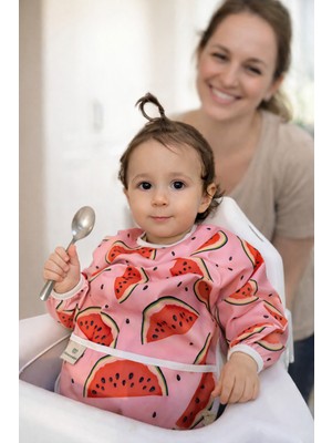 Lulunun Renkleri Uzun kollu bebek mama önlüğü 6-24 ay  / su geçirmez / leke tutmaz