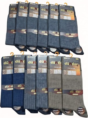 Dündar; Modal Erkek Soket Çorap; Mevsimlik; Soft Yıkama/kokulu/dikişsiz; Asorti 12'li Kutu; 40-44