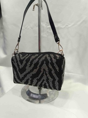 Zynp Simli Taşlı Abiye Çanta Mini El ve Omuz Çantası