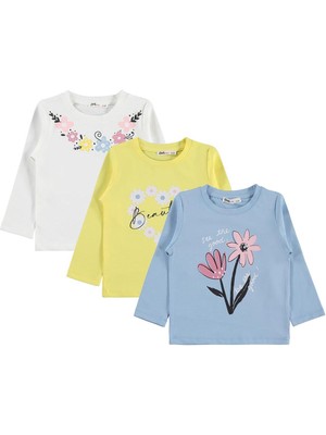 Civil Girls Çiçek Baskılı 3'lü Set 2-5 Yaş Sweatshirt - Standart