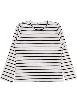 Civil Girls Kalın Çizgili 10-13 Yaş Sweatshirt - Ekru