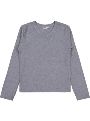 Civil Girls V Yaka 10-13 Yaş Sweatshirt - Gri