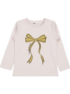 Civil Girls Kurdela Baskılı 2-5 Yaş Sweatshirt - Bej