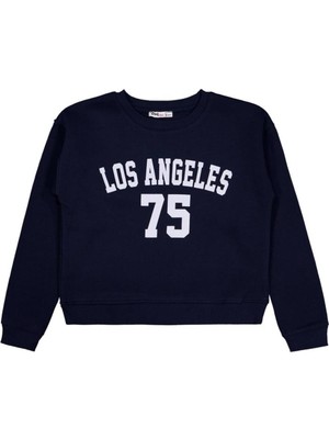 Civil Girls Los Angeles Baskılı 10-13 Yaş Sweatshirt - Lacivert