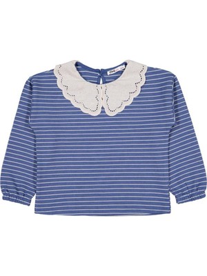 Civil Girls Çizgili 6-9 Yaş Sweatshirt - Yeşil