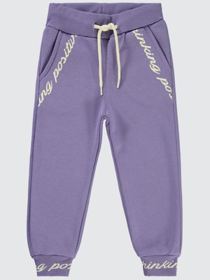 Civil Girls Paçası Baskılı 2-5 Yaş Eşofman Altı - Lila