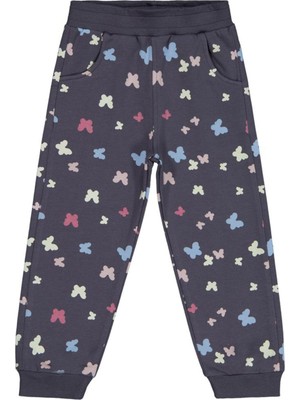 Civil Girls Kelebek Baskılı 2-5 Yaş Eşofman Altı - Gri