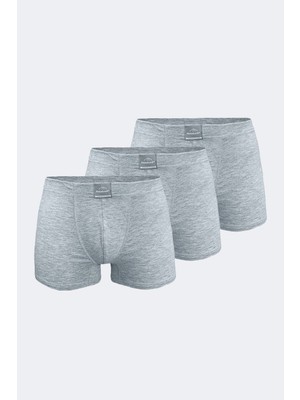 Malabadi Erkek Gri 3 Lü Pamuk Elastan Boxer 3M074