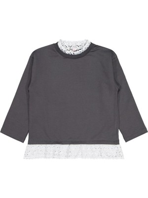 Civil Girls Brodeli 6-9 Yaş Sweatshirt - Gri