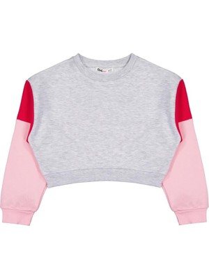 Civil Girls Good Vibes Only Baskılı 6-9 Yaş Sweatshirt - Gri