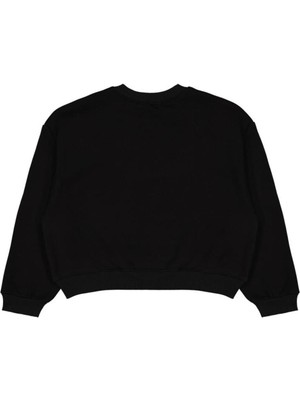 Civil Girls Düz 10-13 Yaş Sweatshirt - Siyah