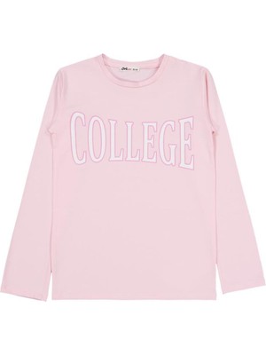 Civil Girls College Baskılı 10-13 Yaş Sweatshirt - Pudra
