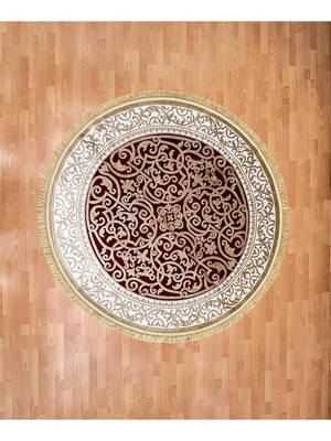 Mevlana Bazaar Osmanlı Çiçek Desenli 250 x 250 Makine Yuvarlak Yün Halı