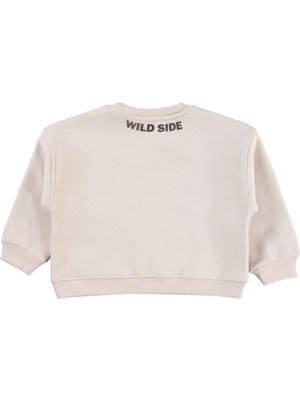 Civil Girls Papatya Nakışlı 2-5 Yaş Sweatshirt - Bej