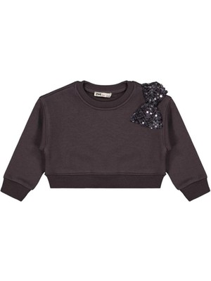 Civil Girls Pullu Fiyonklu 2-5 Yaş Sweatshirt - Gri