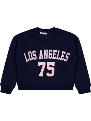 Civil Girls Los Angeles Baskılı 6-9 Yaş Sweatshirt - Lacivert