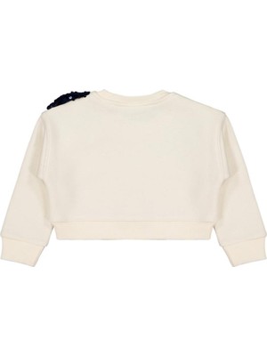 Civil Girls Pullu Fiyonklu 2-5 Yaş Sweatshirt - Ekru