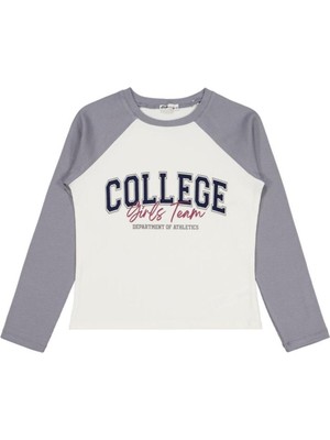 Civil Girls College Baskılı 10-13 Yaş Sweatshirt - Ekru