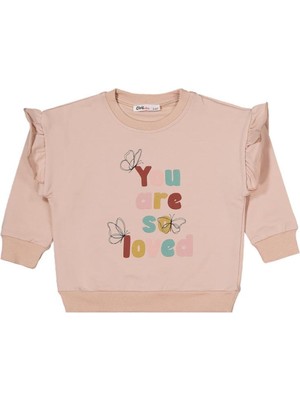 Civil Girls Kelebek Baskılı 3'lü Set 2-5 Yaş Sweatshirt - Standart