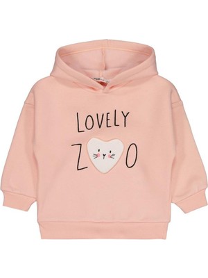 Civil Girls Lovely Baskılı 2-5 Yaş Sweatshirt - Pudra