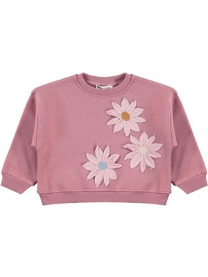 Civil Girls Papatya Nakışlı 2-5 Yaş Sweatshirt - Pembe