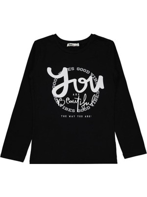 Civil Girls You Beautiful Baskılı 10-13 Yaş Sweatshirt - Siyah