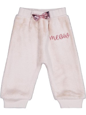 Civil Baby Bel Fiyonklu Meow Nakışlı 6-18 Ay Eşofman Altı - Bej